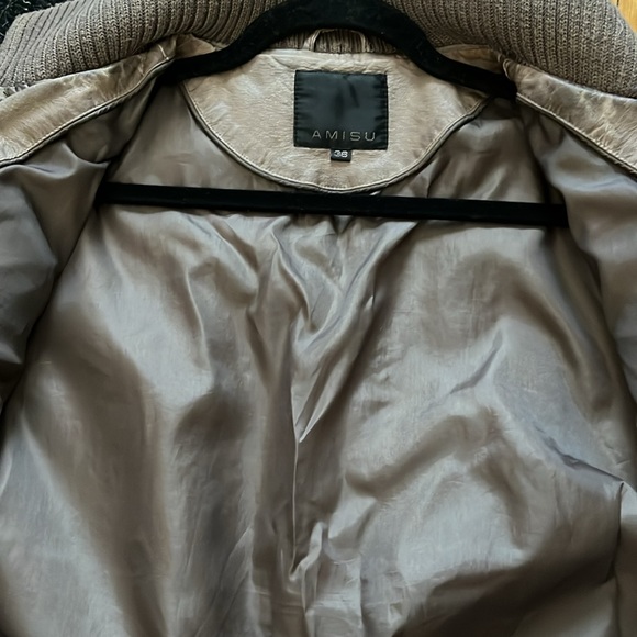 NWOT AMISU TAUPE FAUX LEATHER JACKET - Picture 15 of 16